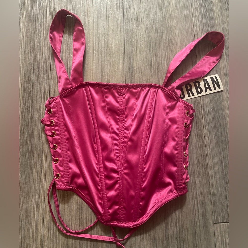 Hot pink urban outfitters corset top